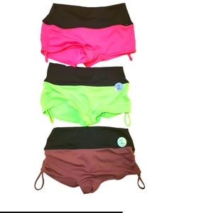 Lot of 3-Victoria’s Secret PINK Sport Gym to Swim Ruched Back Shorts